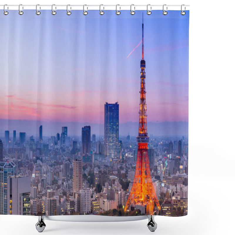 Personality  Tokyo Tower In The Evening Shower Curtains