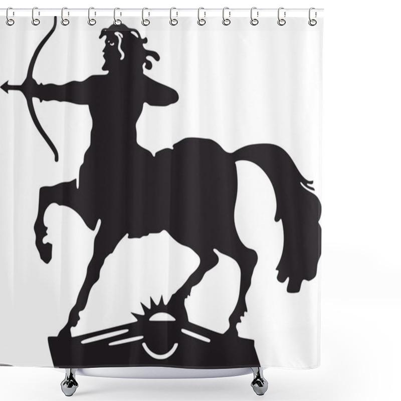 Personality  Silhouette Centaur With A Bow Shower Curtains