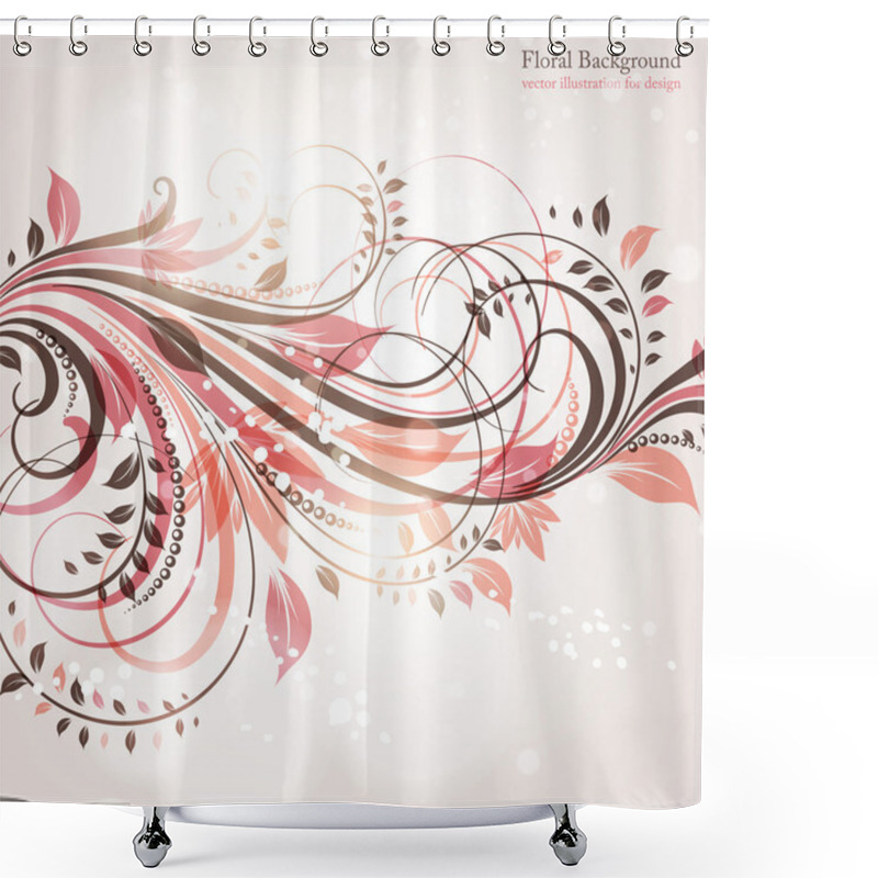 Personality  Hand Drawn Floral Background With Flowers, Greeting Vector Card For Retro Design Shower Curtains