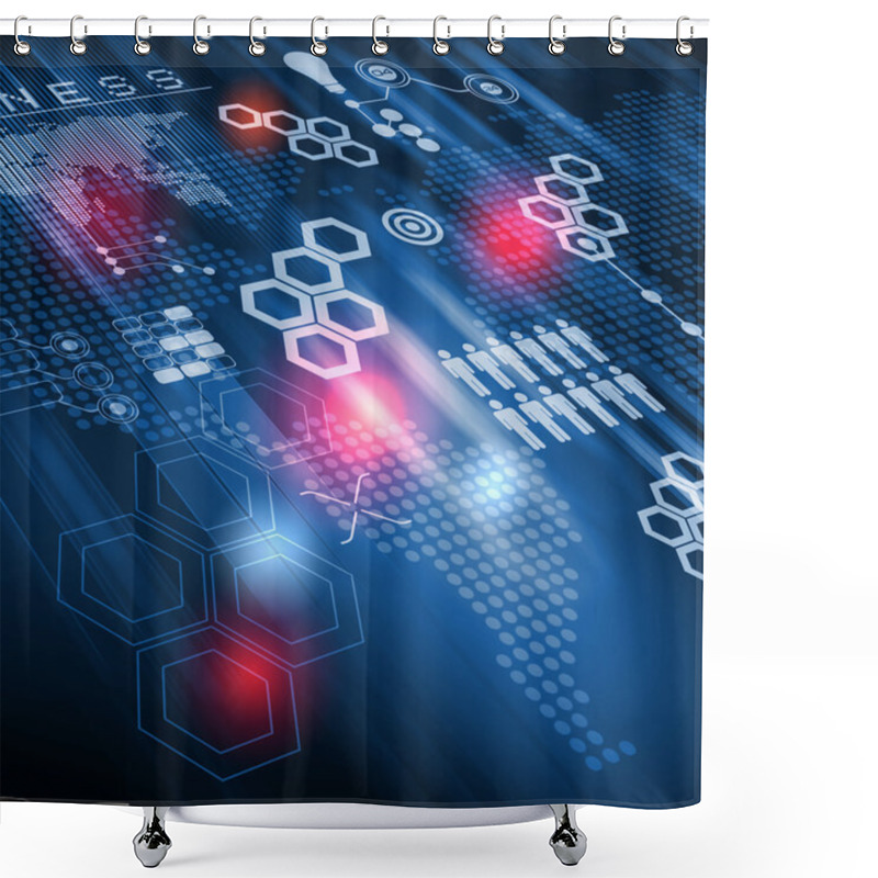 Personality  Technology Illustration Shower Curtains