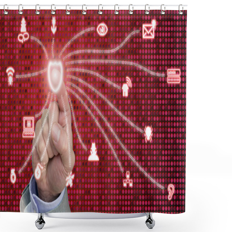 Personality  Cybersecurity Shield Activation Shower Curtains