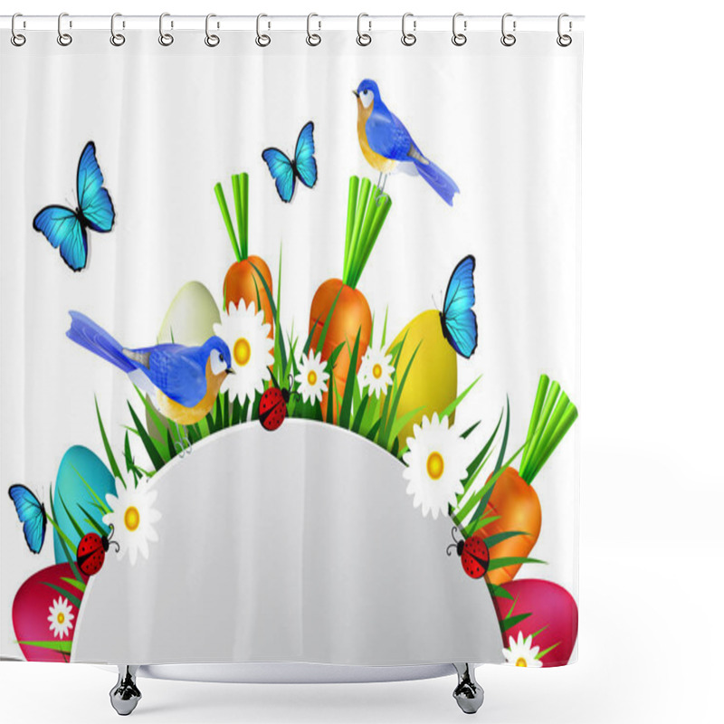 Personality  Happy Ester Card Shower Curtains