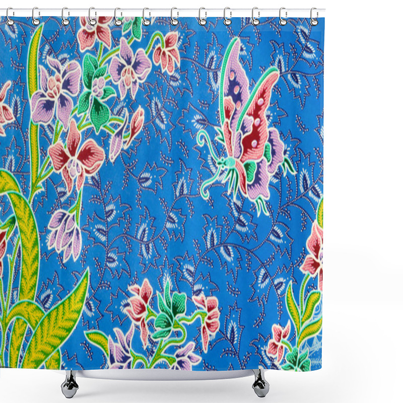 Personality  Flower Pattern Background On Batik Fabric. Shower Curtains