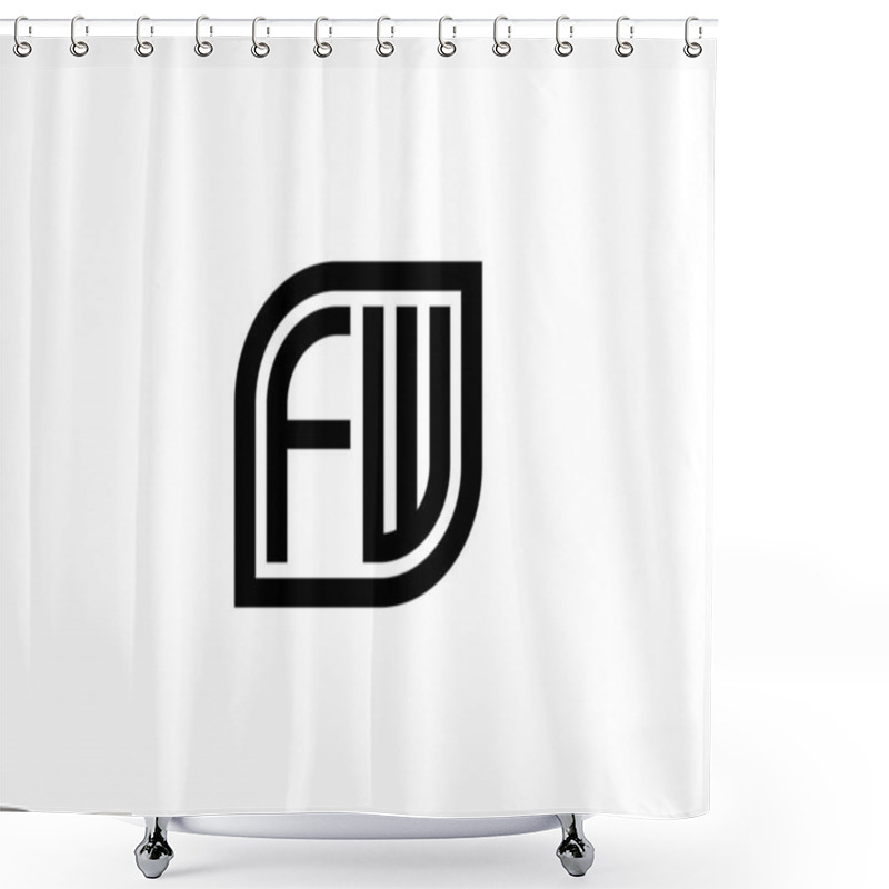 Personality  FW Logo Design Vector Template. FW Shower Curtains