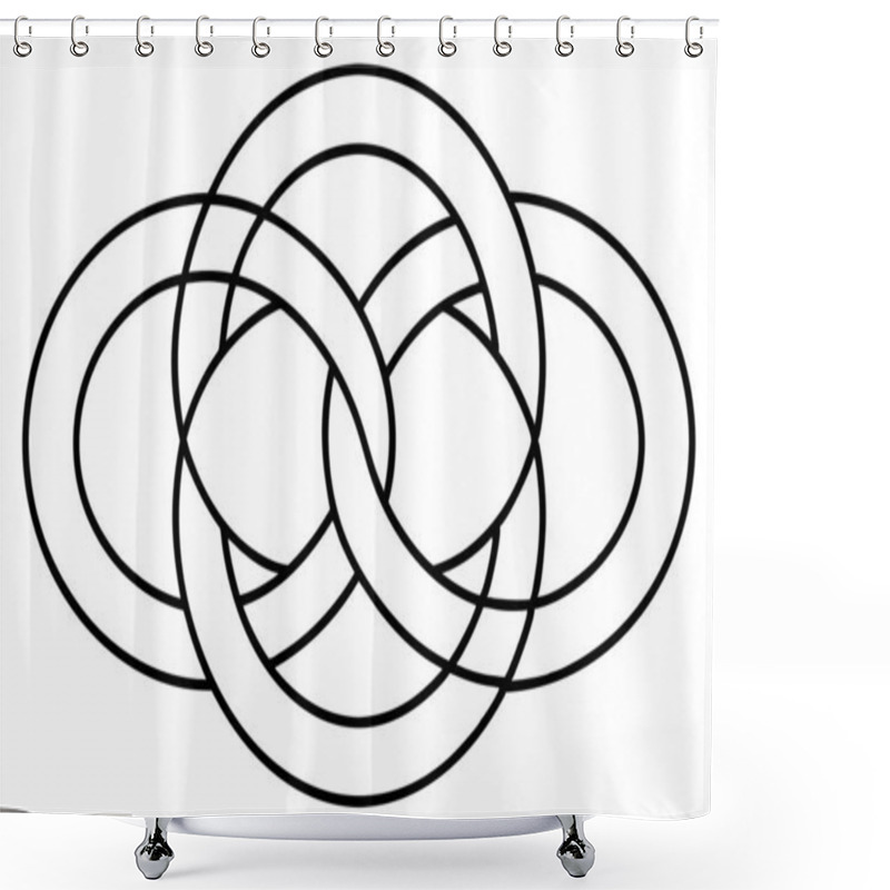 Personality  Intricate Intertwined Circles Design Shower Curtains