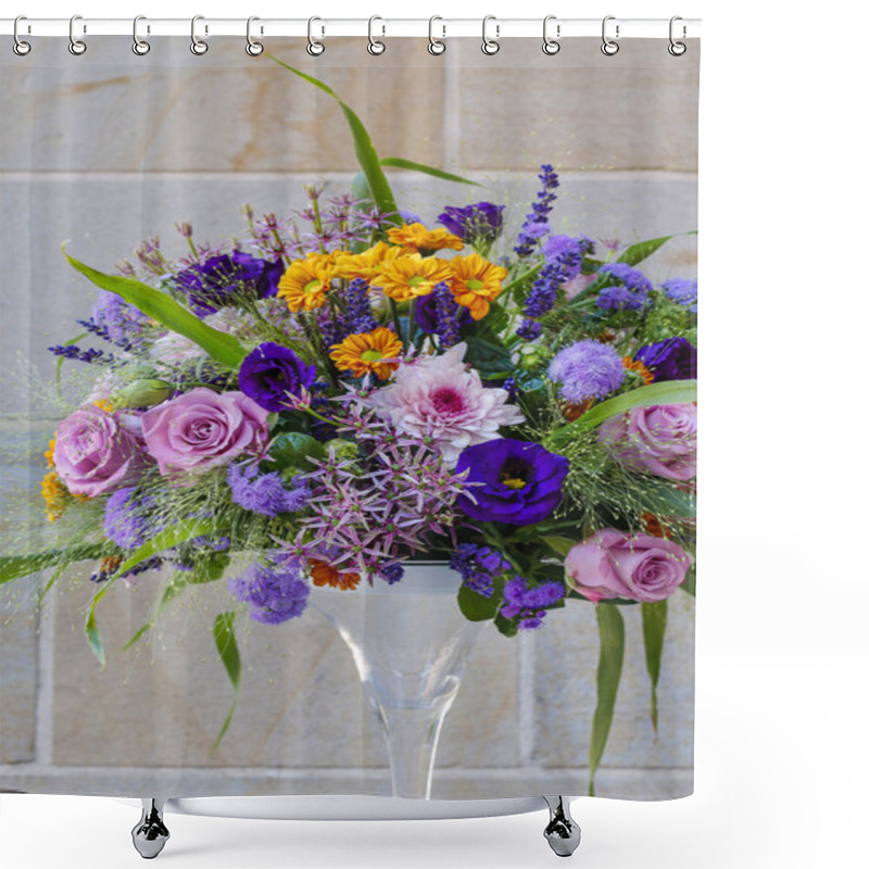 Personality  Floral Arrangement With Roses, Chrysanthemums And Eustoma Shower Curtains