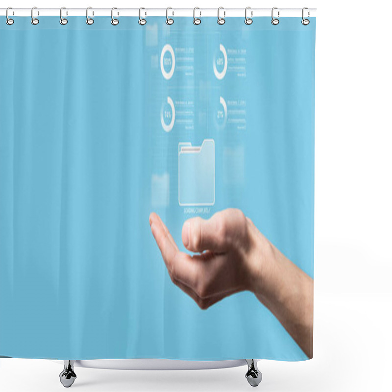 Personality  Business Developer Hand Using Board Framework On Virtual Modern Computer Showing Innovation Agile Software Development Lean Project Management Tool Fast Changes Concept.Document Management System DMS. Shower Curtains