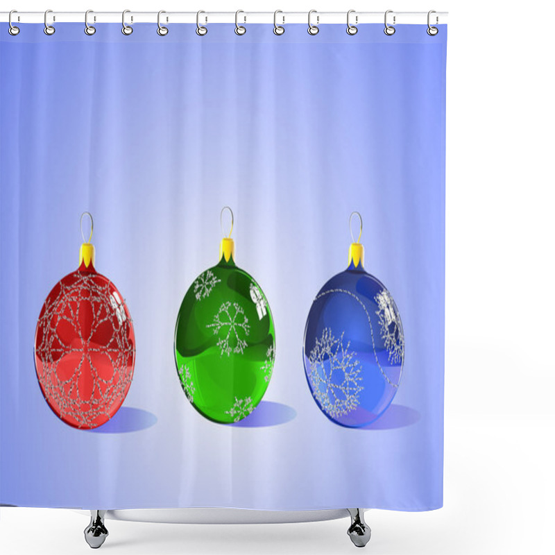 Personality  Christmas Tree Ornaments Shower Curtains