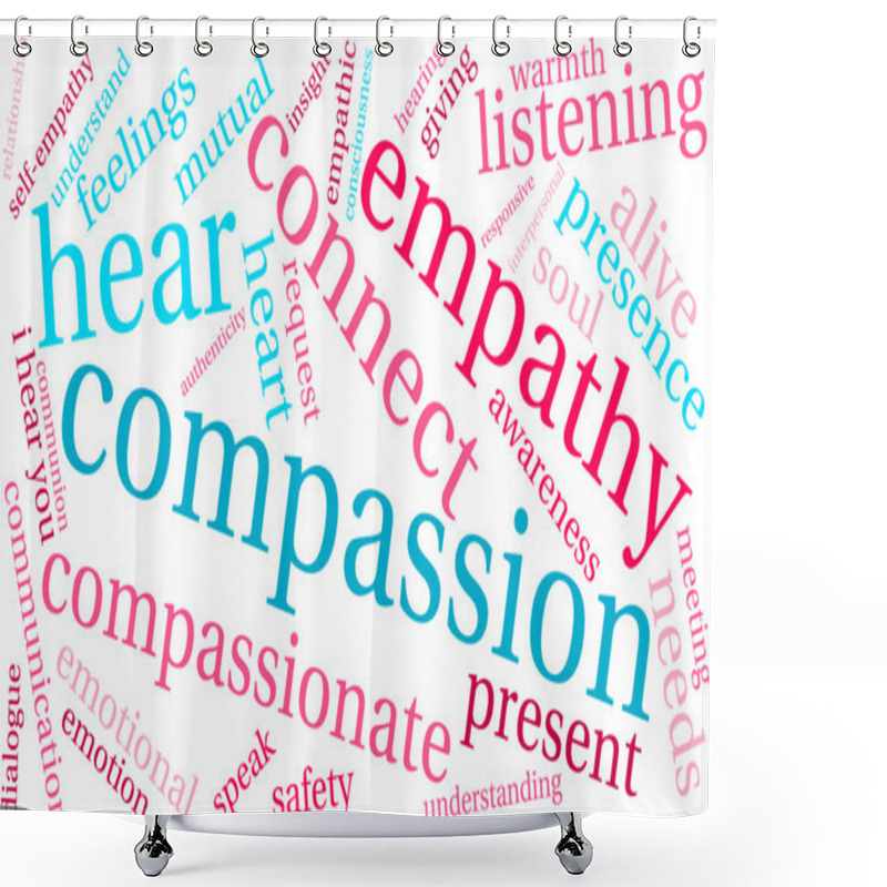 Personality  Compassion Word Cloud Shower Curtains