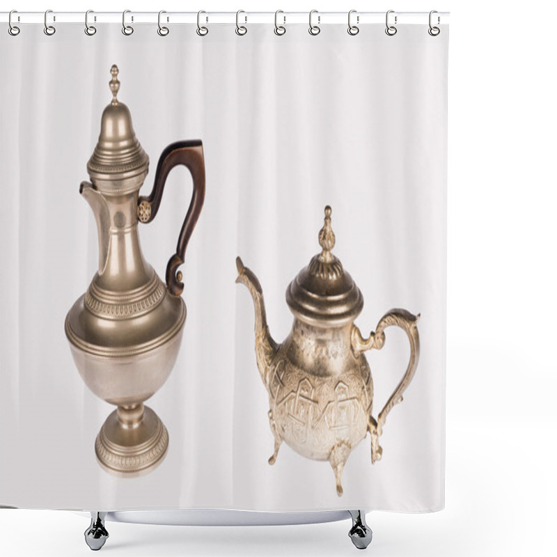 Personality  Two Oriental Teapots Shower Curtains