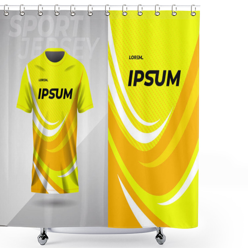 Personality  Abstract Sports Yellow Jersey Football Soccer Racing Gaming Motocross Cycling Running Shower Curtains