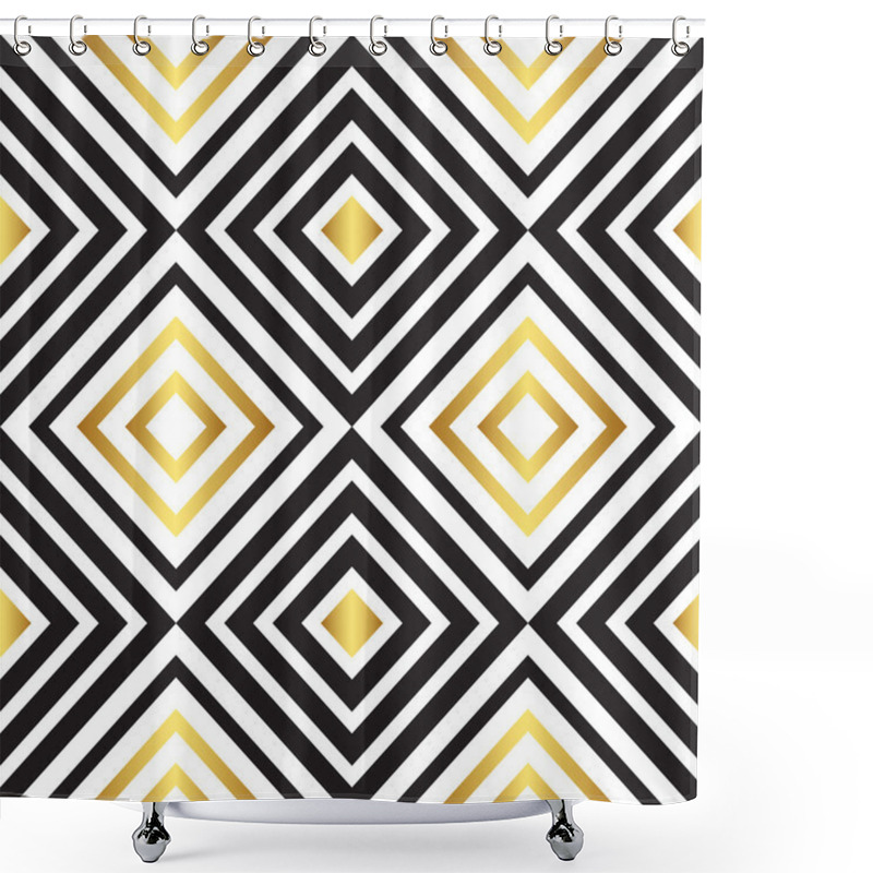 Personality  Seamless Black And Gold Pattern. Vector Illustration Shower Curtains