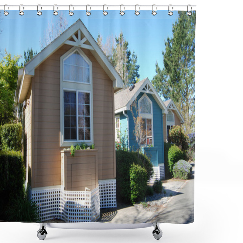 Personality  Small, Tiny Houses Shower Curtains