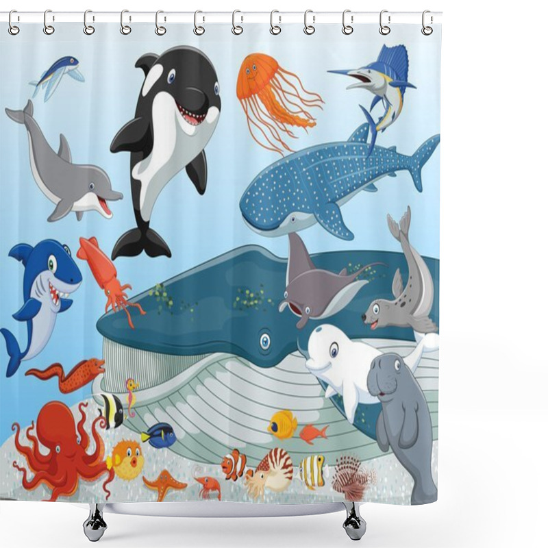 Personality  Cartoon Sea Animals Shower Curtains