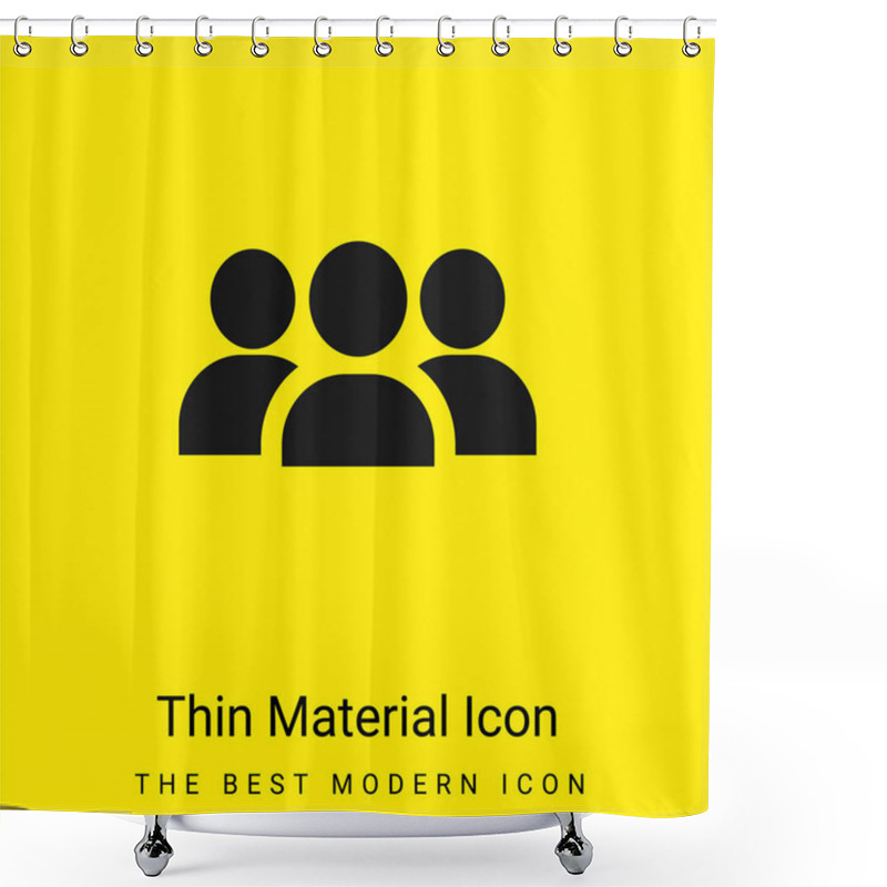 Personality  Audience Minimal Bright Yellow Material Icon Shower Curtains