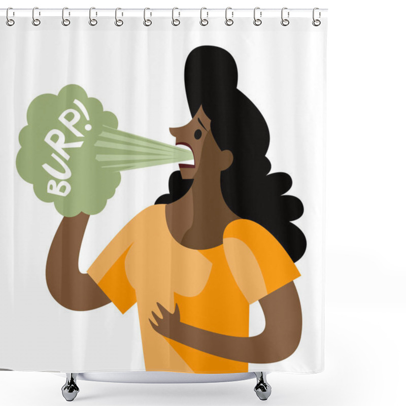 Personality  Digestion Burping African Woman Shower Curtains