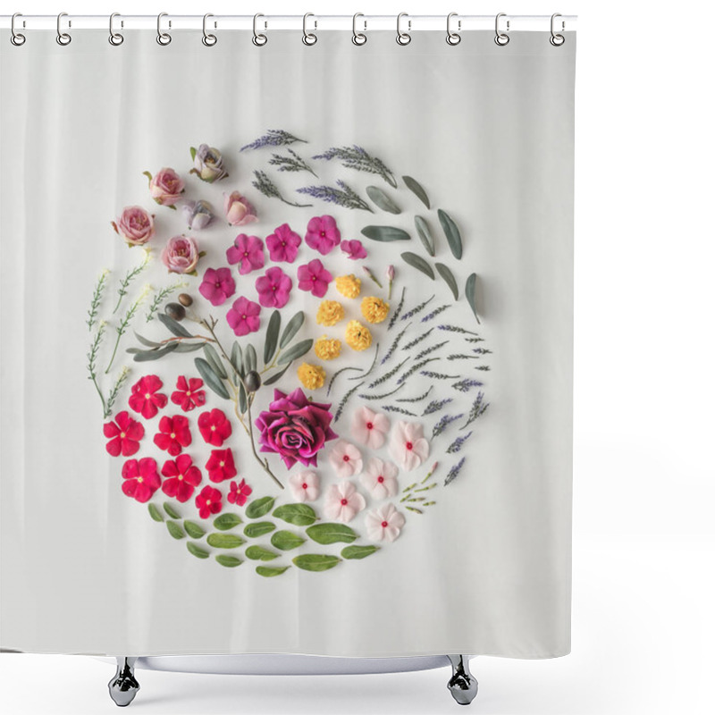 Personality  Creative Pattern Layout Made Of Flowers  Shower Curtains