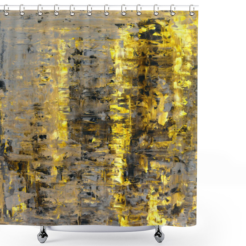 Personality  Yellow And Beige Abstract Art Painting Shower Curtains