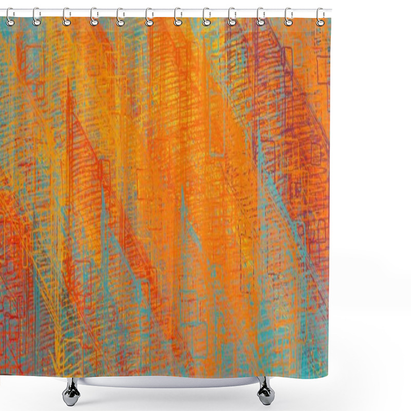 Personality  Abstract Background Art. 2d Illustration. Expressive Oil Painting. Brushstrokes On Canvas. Modern Art. Multi Color Backdrop. Contemporary Art. Expression. Artistic Digital Palette. Shower Curtains