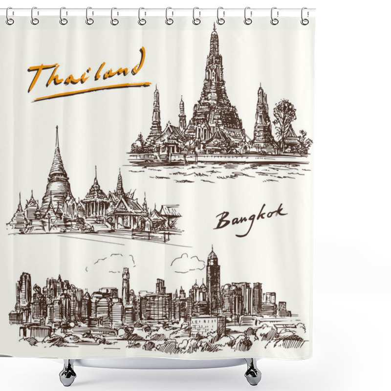 Personality  Thailand, Bangkok - Hand Drawn Set Shower Curtains