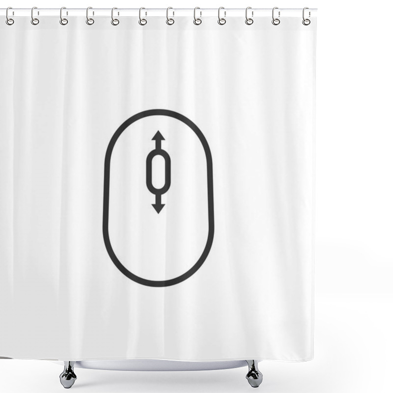 Personality  Black Thin Line Scroll Icon Shower Curtains