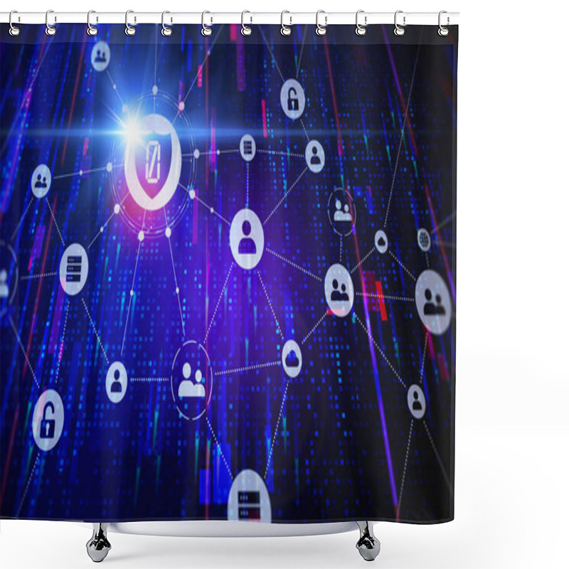 Personality  Zero Trust Network Architecture And Zero Trust Architecture - ZTA And ZTNA - Data-centric Cybersecurity Solutions That Protect Resources Over A Network Perimeter - Conceptual Illustration Shower Curtains