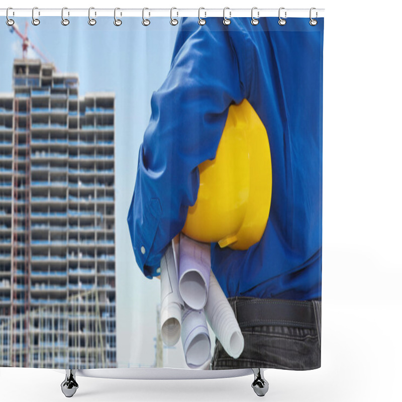 Personality  Male Contractor And Bulding Project Shower Curtains