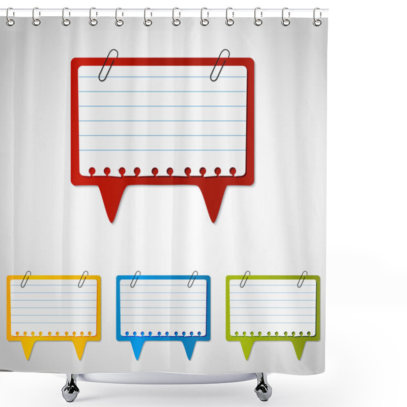 Personality  Set Of Torn Paper Speech Bubbles.Vector Shower Curtains