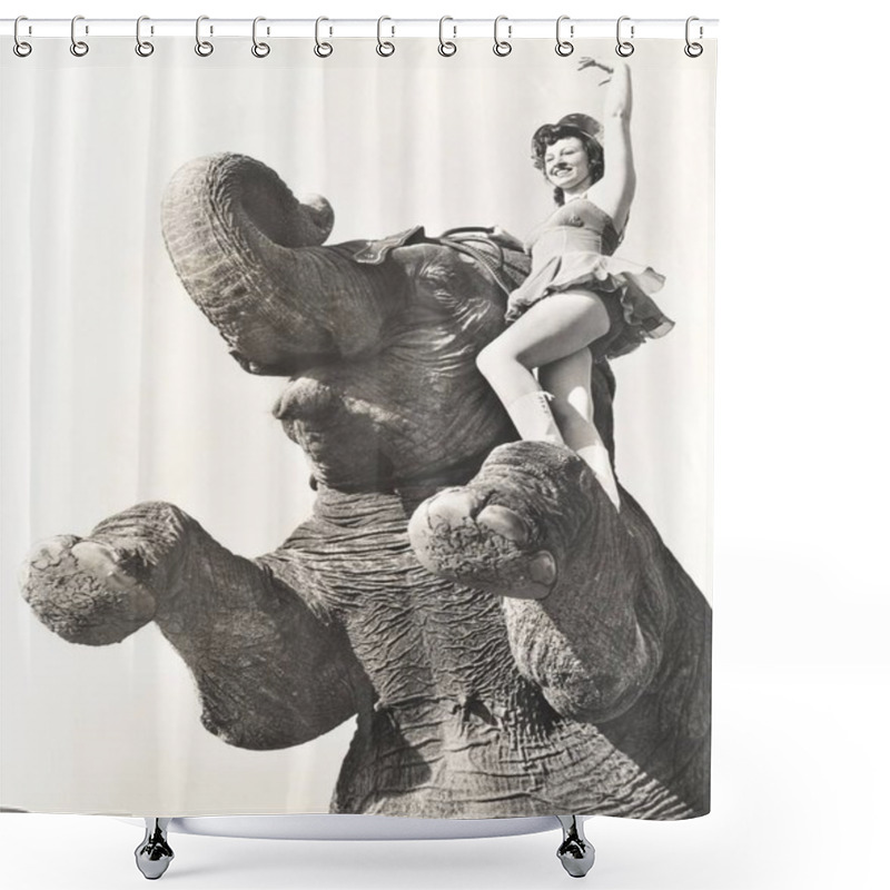 Personality  Performer Standing On Elephant Shower Curtains