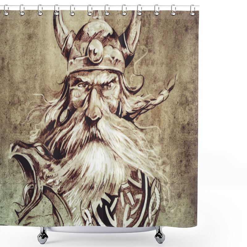 Personality  Sketch Of Tattoo Art Shower Curtains