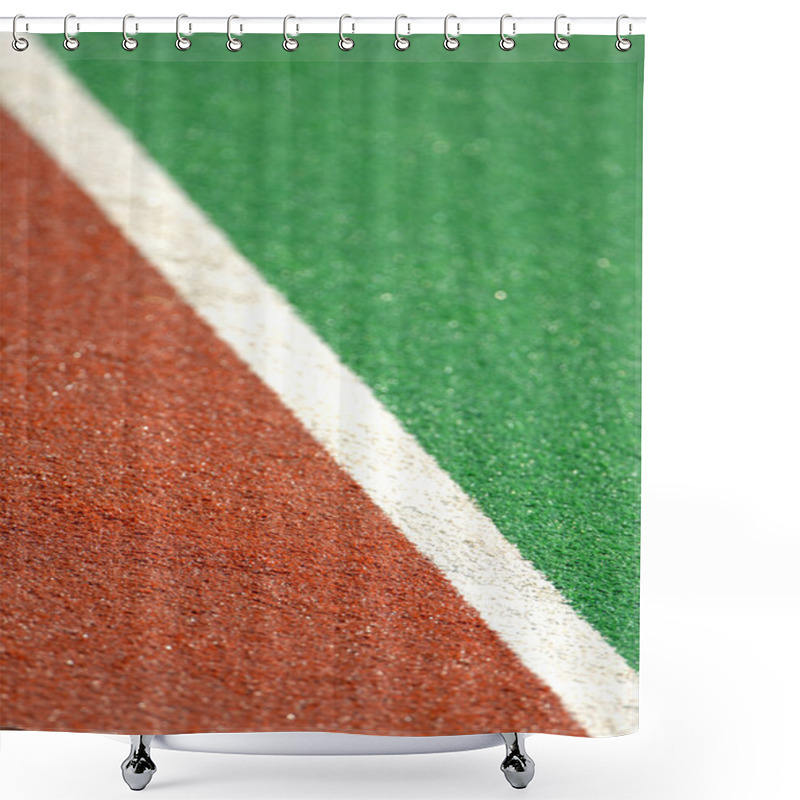 Personality  Track And Field With Artificial Turf Shower Curtains