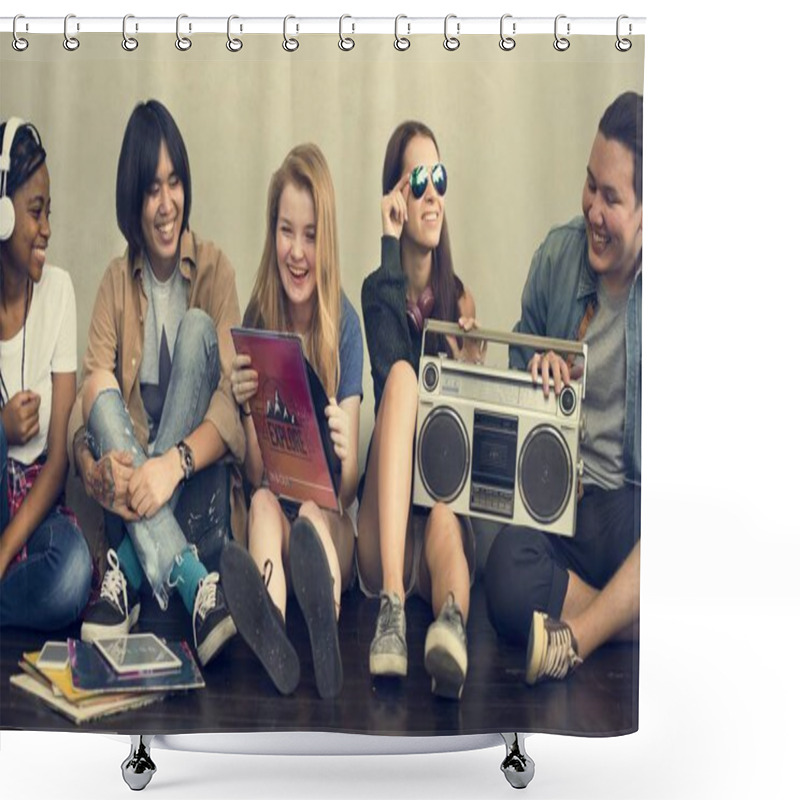 Personality  Diverse Teenagers Hanging Out  Shower Curtains