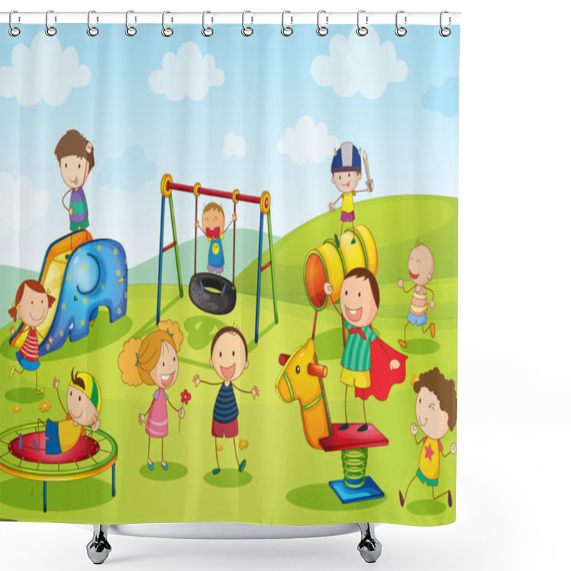 Personality  At The Park Shower Curtains