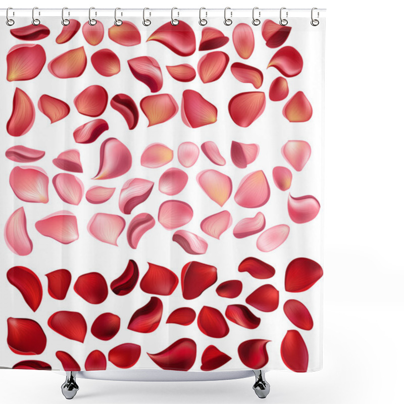 Personality  A Lot Of Different Rose Petals Isolated Shower Curtains