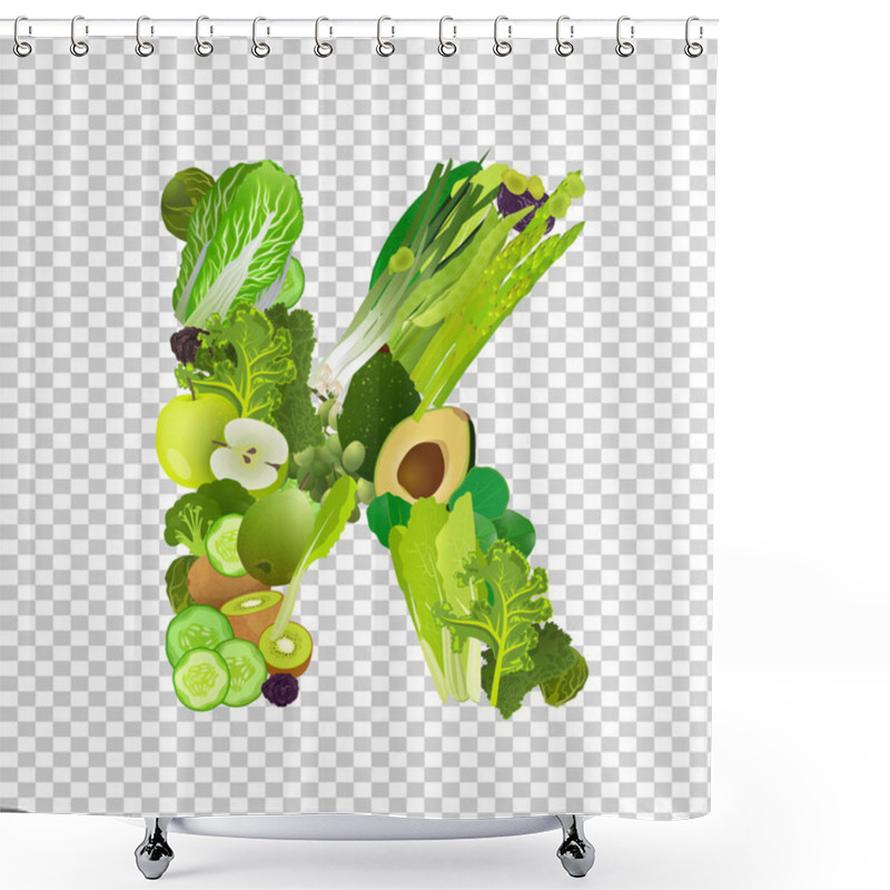 Personality  Vitamin K Letter Shower Curtains