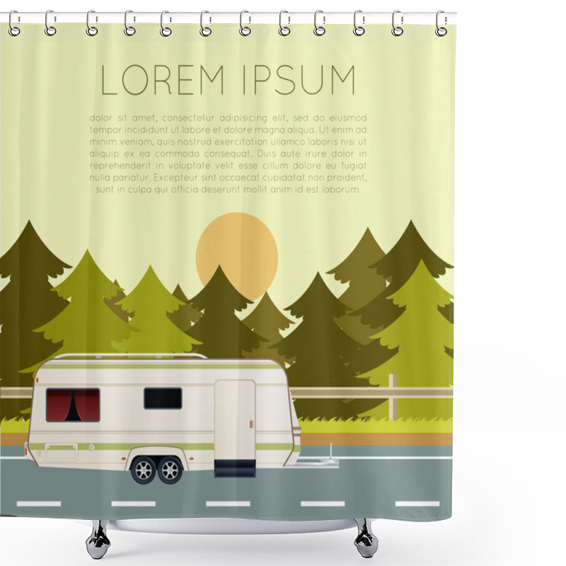 Personality  Trailer Trip Banner Shower Curtains