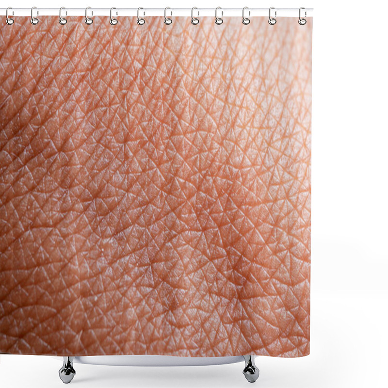 Personality  Texture Of The Skin.Dark Skin Of Woman Hand Macro. Human Skin Texture Background Shower Curtains