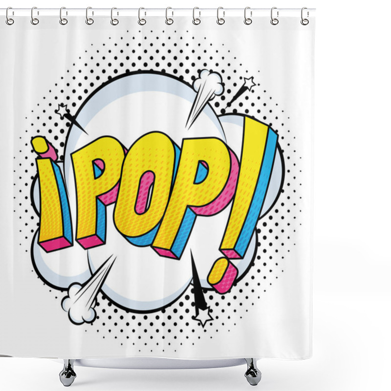 Personality  Pop Word Lettering Comic Style Poster Shower Curtains