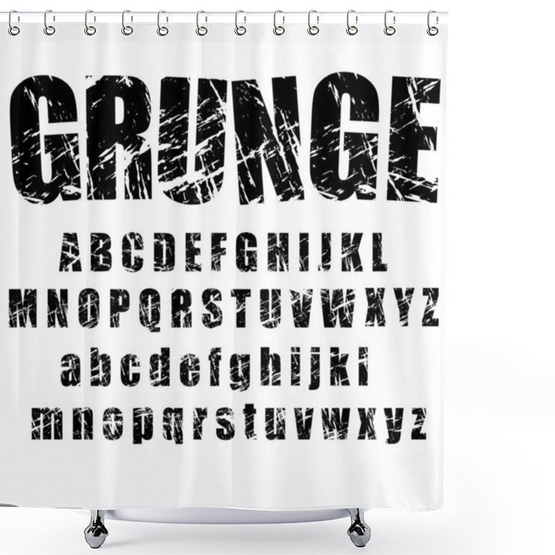 Personality  Grunge Alphabet - 1 Shower Curtains