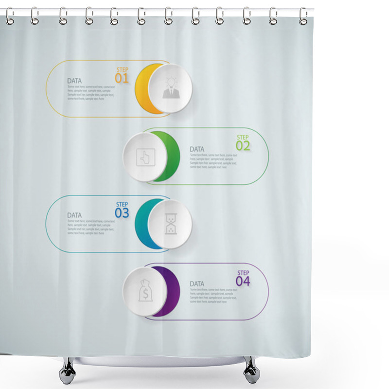 Personality  Infographic Design Template And Marketing Icons On The Grey Back Shower Curtains