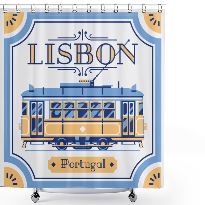 Personality  Beautiful Portuguese Azulejos Souvenir Shower Curtains