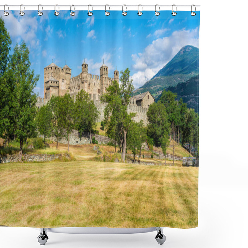 Personality  Fenis Castle, Famous And Well Preserved Medieval Fortress In Aosta Valley, Northern Italy. Shower Curtains