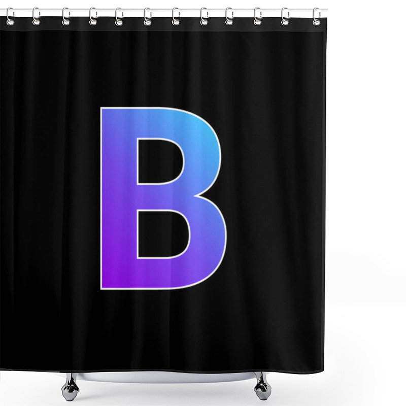 Personality  Bold Blue Gradient Vector Icon Shower Curtains