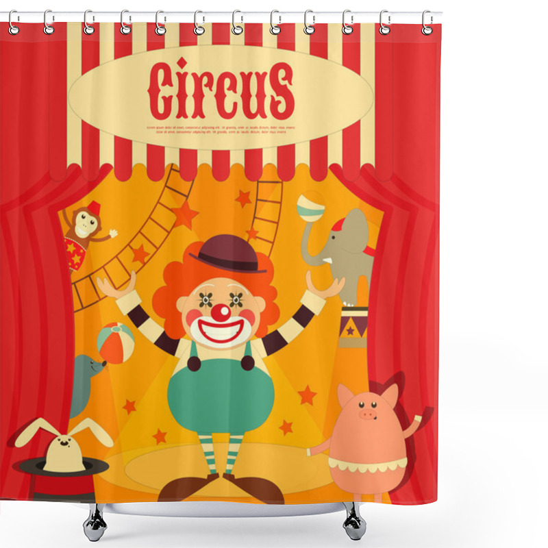 Personality  Circus Entertainment Poster Retro Shower Curtains