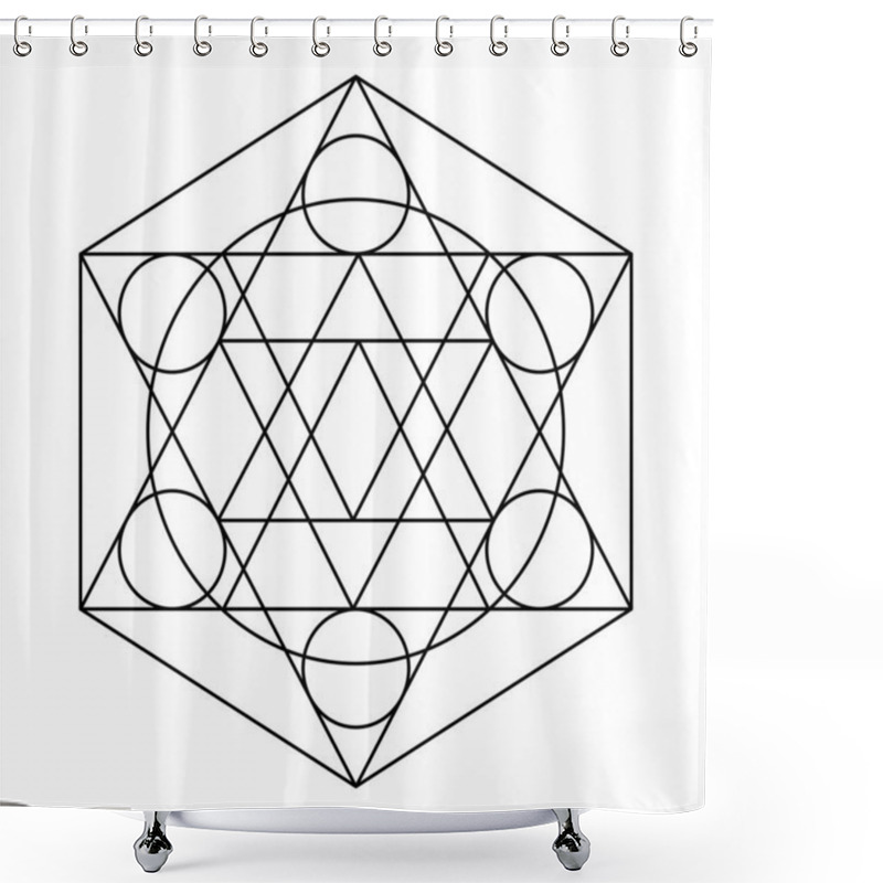 Personality  Hexagon Graph. Scared Geometry Vector Design Elements. The World Of Geometry With Our Intricate Illustrations. Shower Curtains