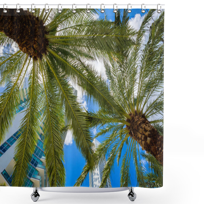 Personality  Downtown Miami Cityscape Shower Curtains