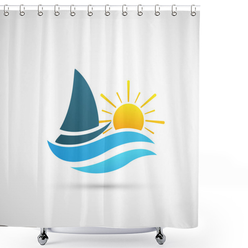 Personality  Yacht Icon Shower Curtains