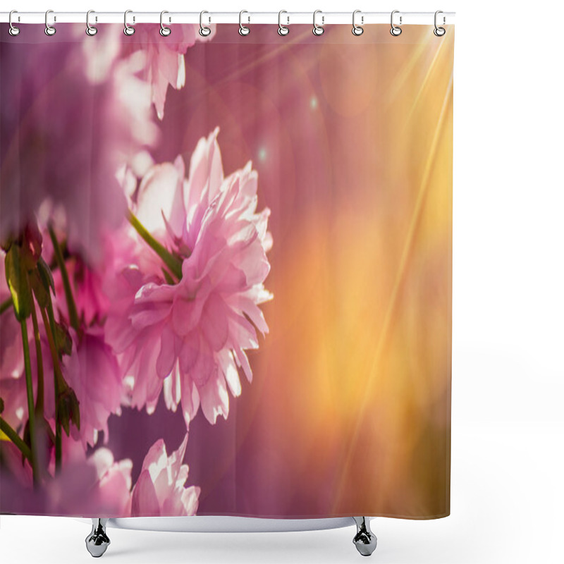 Personality  Pink Blossomed Sakura Flowers Shower Curtains