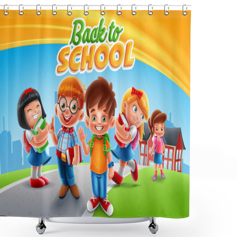 Personality  Back To School Concept, Vector Illustration Shower Curtains