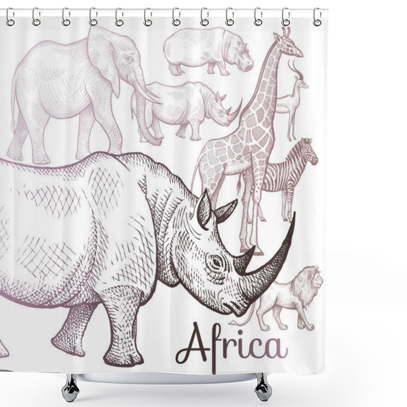 Personality  Illustration Of African Animals. Shower Curtains